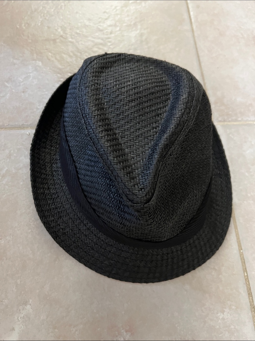 Classic Black Straw Fedora Hat